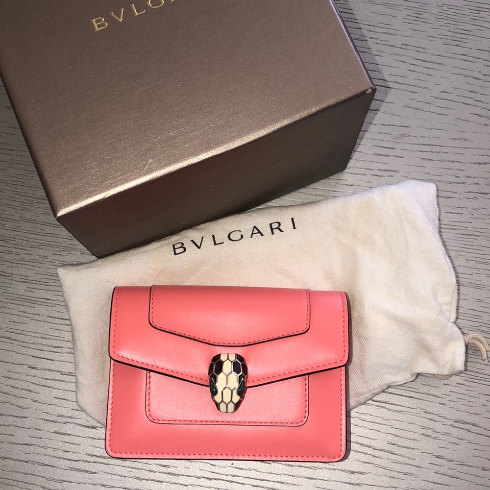Bulgari Coral pink Serpent Women's card Bag - Picture 7 of 12